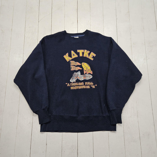 1990s 1991 BAC Blue Greek Life ISU OSU Football Reverse Weave Style Sweatshirt Size xl