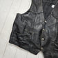 1980s/1990s Black Buffalo Nickle Snaps Leather Vest Size XL