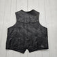 1980s/1990s Black Buffalo Nickle Snaps Leather Vest Size XL