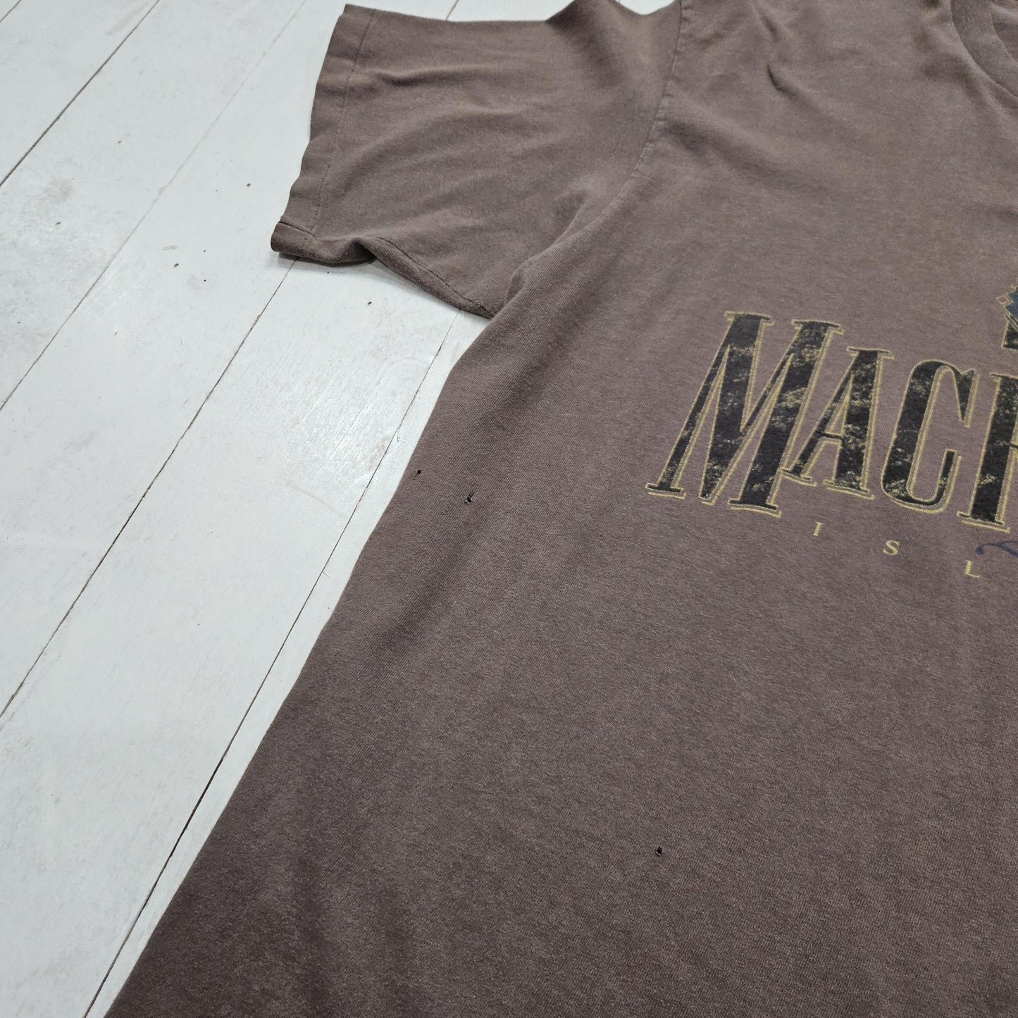 1990s 1995 Tennessee River Brown Mackinac Island Michigan Souvenir T-Shirt Made in USA Size XL