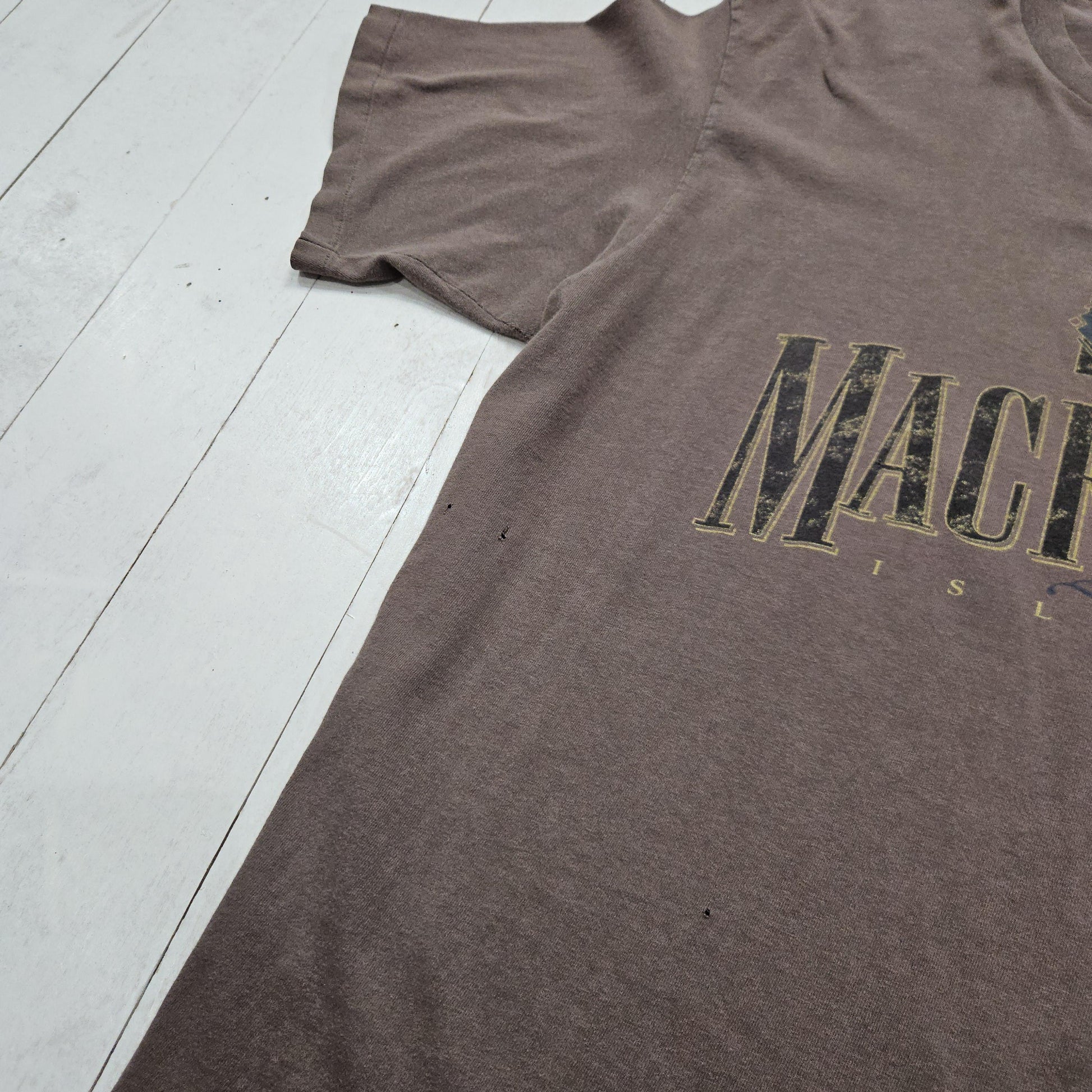 1990s 1995 Tennessee River Brown Mackinac Island Michigan Souvenir T-Shirt Made in USA Size XL