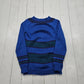 1980s/1990s Homemade Blue Striped Knit Sweater Size XS