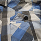 1980s Wrangler Blue/White/Black Buffalo Plaid Pearl Snap Flannel Western Shirt Made in USA Size XL