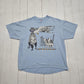 1990s/2000s Y2K Blue Eagle Wolf Wildlife Nature Animal T-Shirt Size L/XL