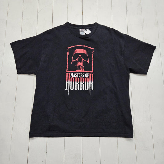 2000s Y2K Masters of Horror Skull Print Promotional T-Shirt Size L/XL