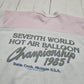 1980s 1985 White Seventh Wonder Hot-Air Balloon Championships T-Shirt Made in USA Size L