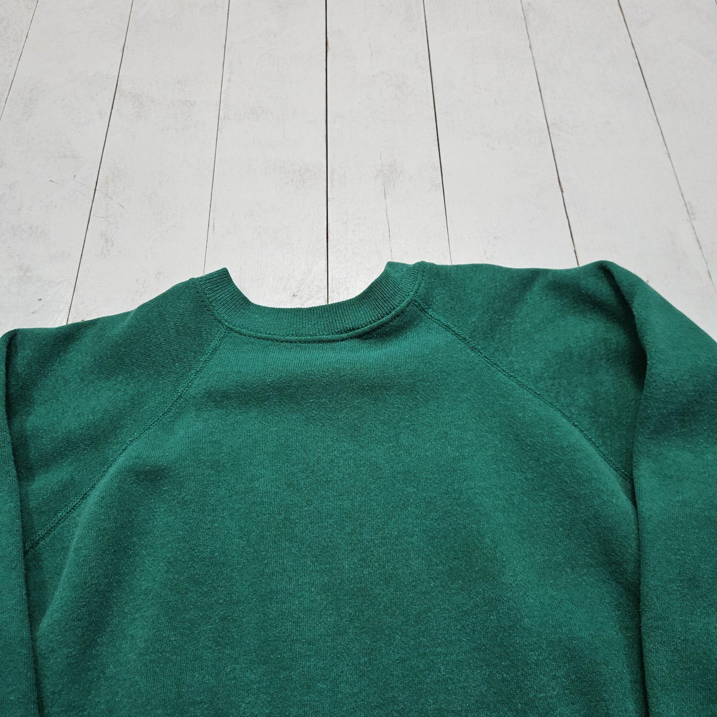 1990s Hanes Her Way Green Blank Raglan Sweatshirt Made in USA Womens Size M