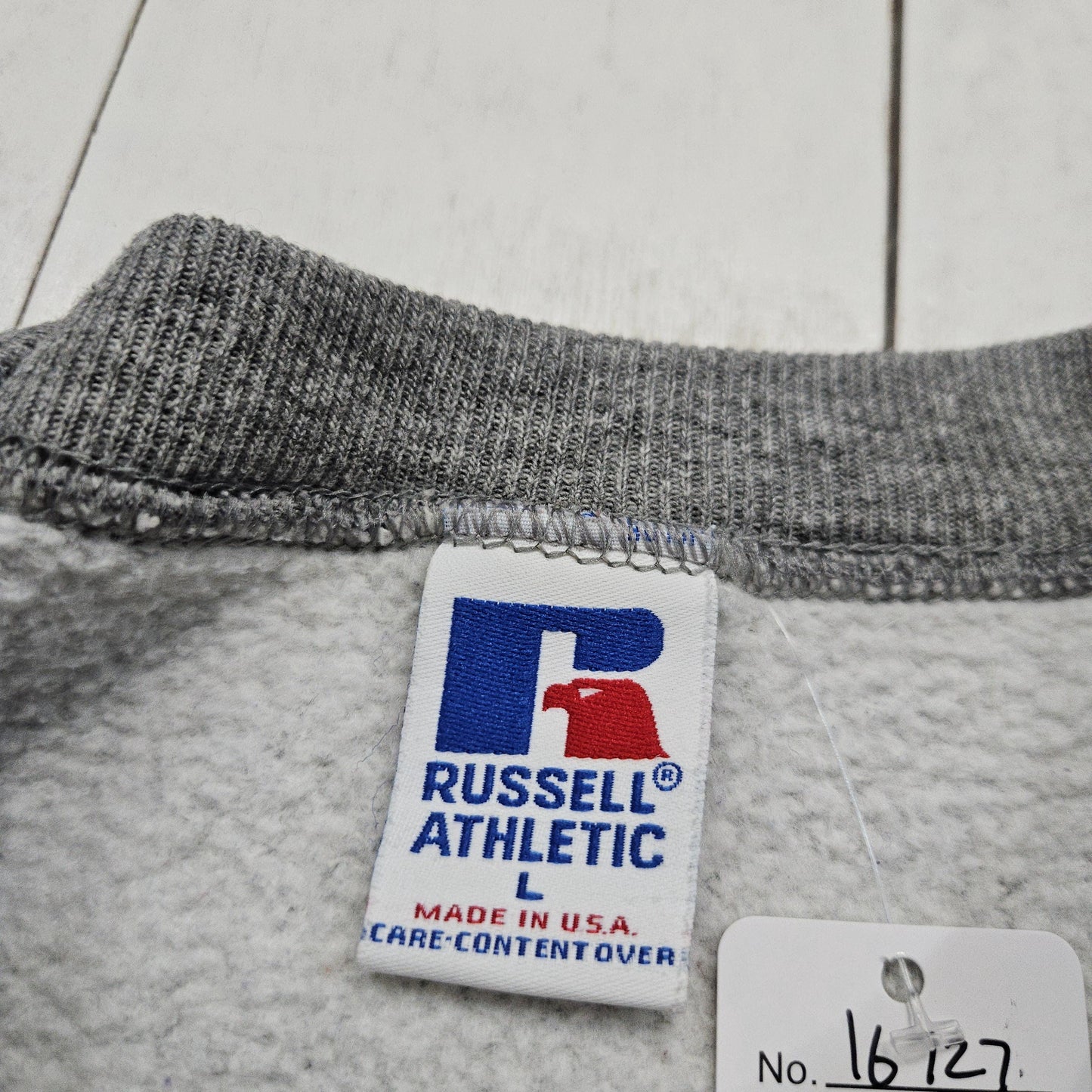 1990s Russell Athletic Grey Triway Softball Sweatshirt Made in USA Size M