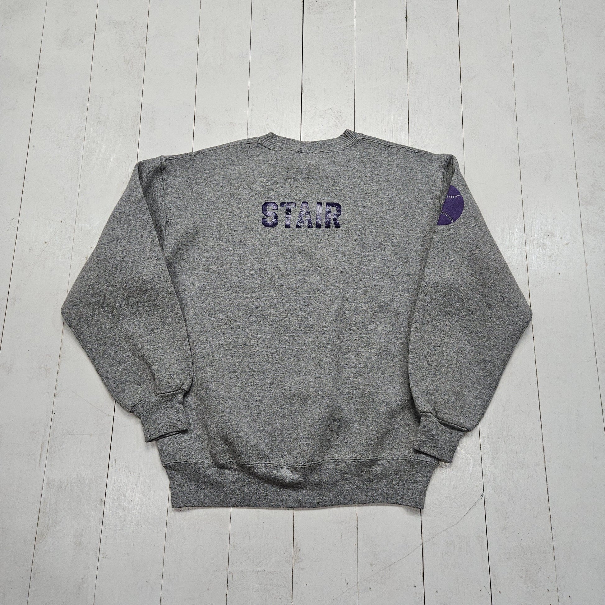 1990s Russell Athletic Grey Triway Softball Sweatshirt Made in USA Size M