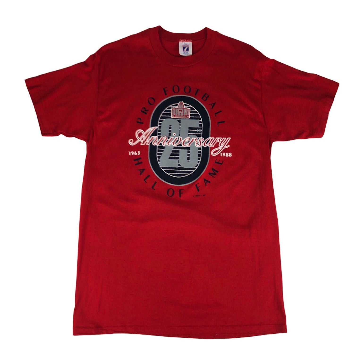 Vintage 1988 Pro Football Hall of Fame 25th Anniversary Tshirt Logo 7 Made in USA