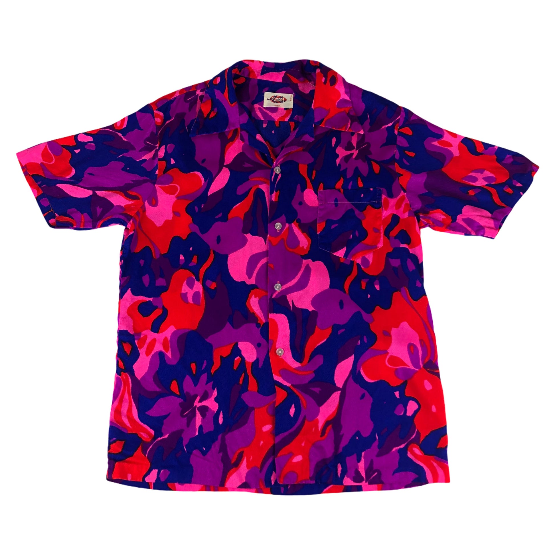 1960s/1970s Pomare Hawaii Selvedge Hawaiian Shirt Size L