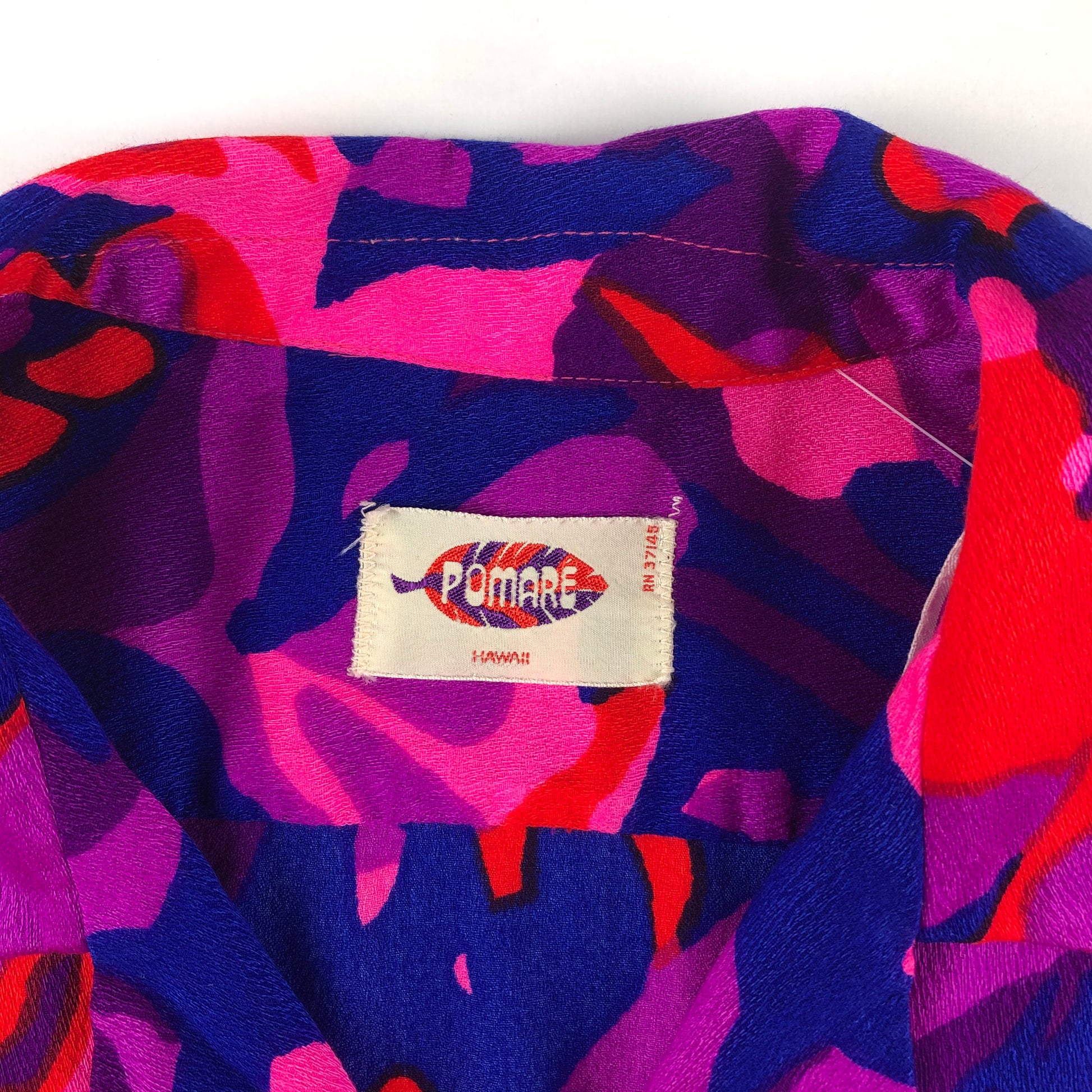 1960s/1970s Pomare Hawaii Selvedge Hawaiian Shirt Size L