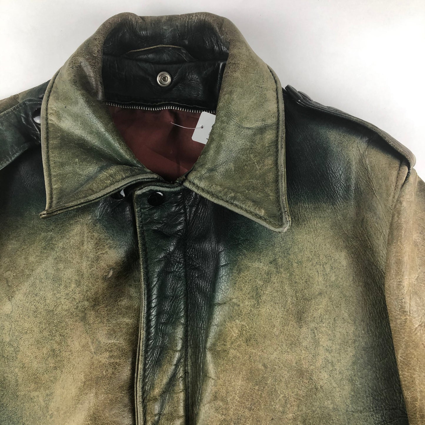 1970s Faded A2 Style Leather Bomber Jacket Size L/XL