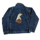 1960s Buckaroo by Big Smith Pleated Denim Jacket with Embroidered Eagle Made in USA Size S/M