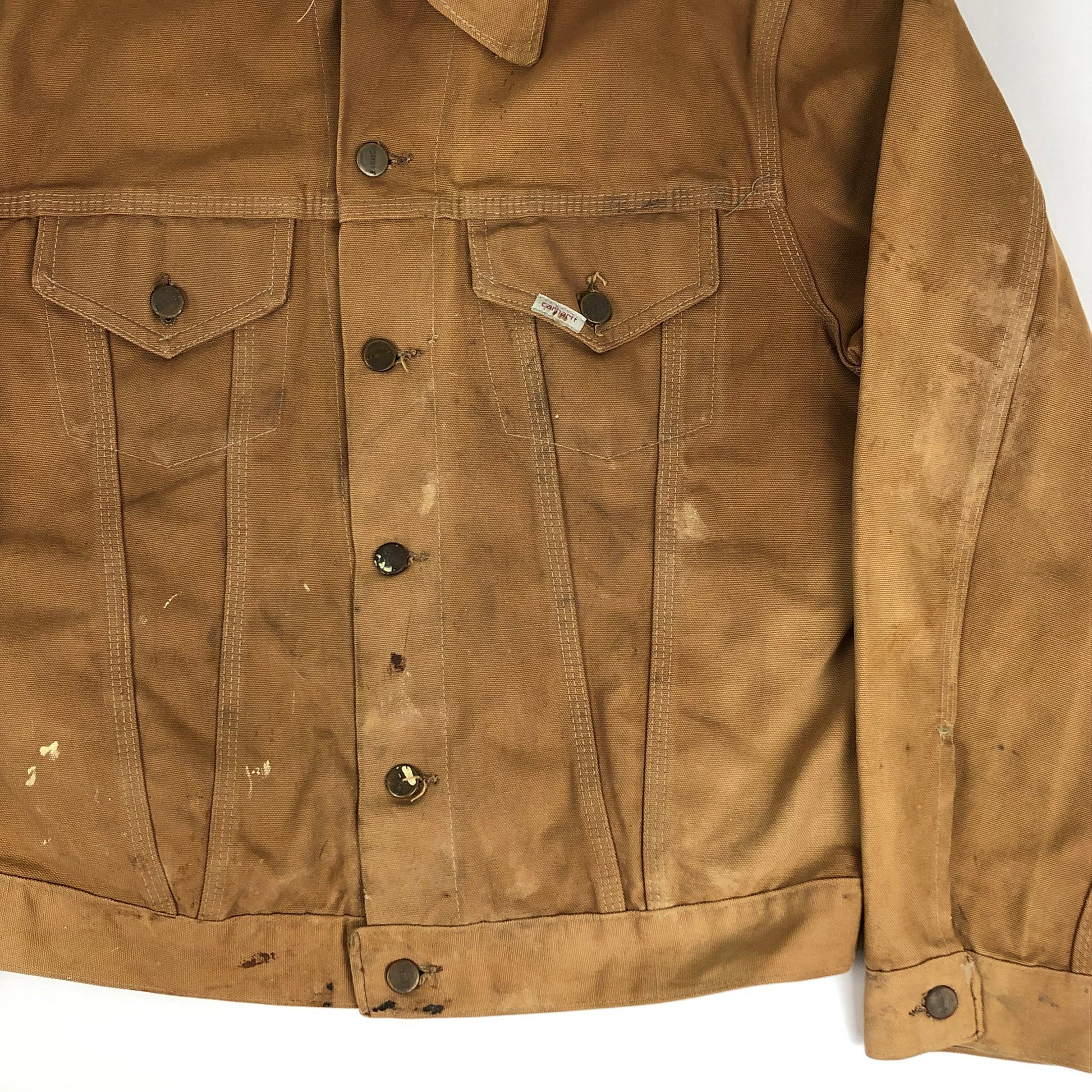 1970s Carhartt Type 3 Style 2 Pocket Trucker Jacket Made in USA Size M/L