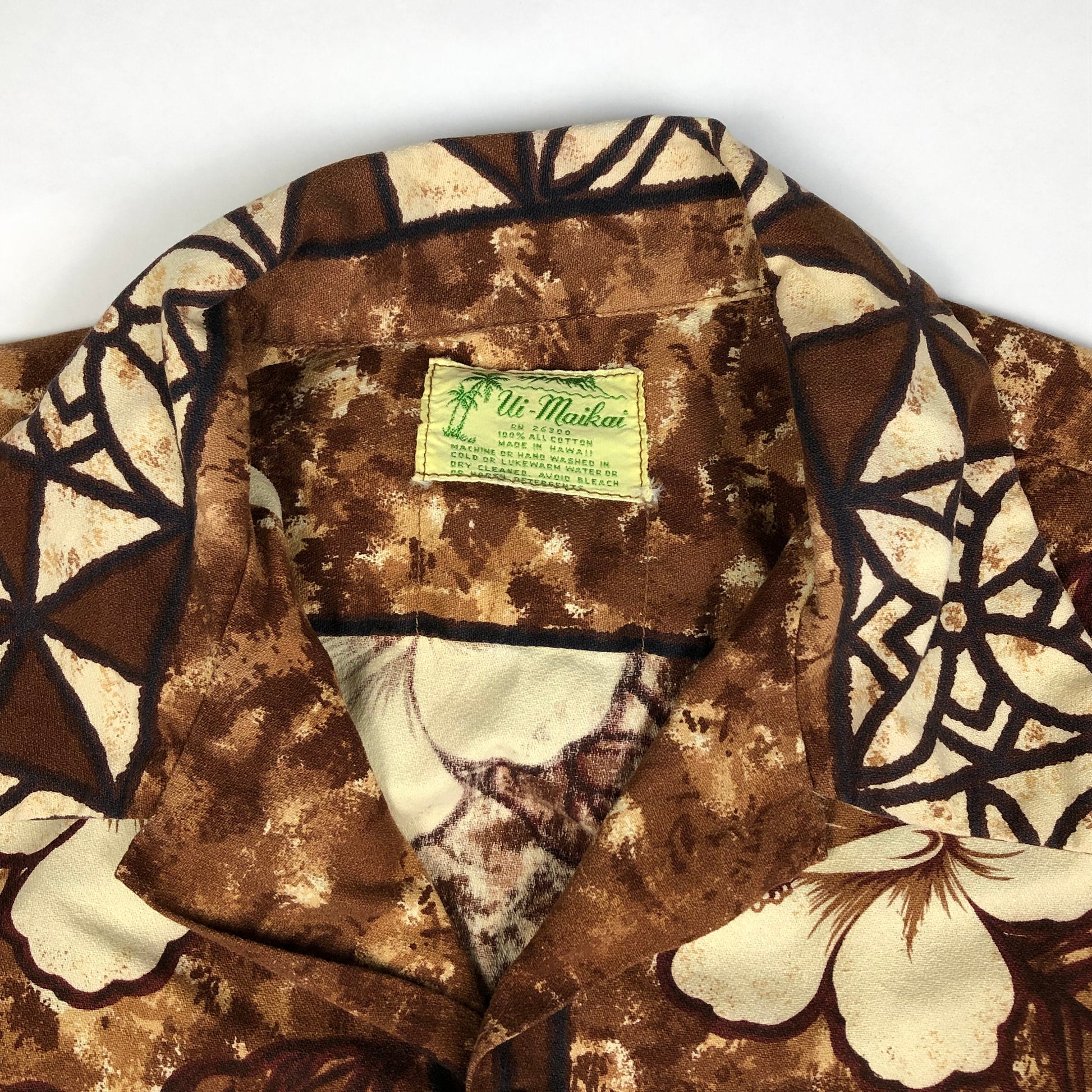 1960s Ui-Maikai Selvedge Hawaiian Shirt Size M/L