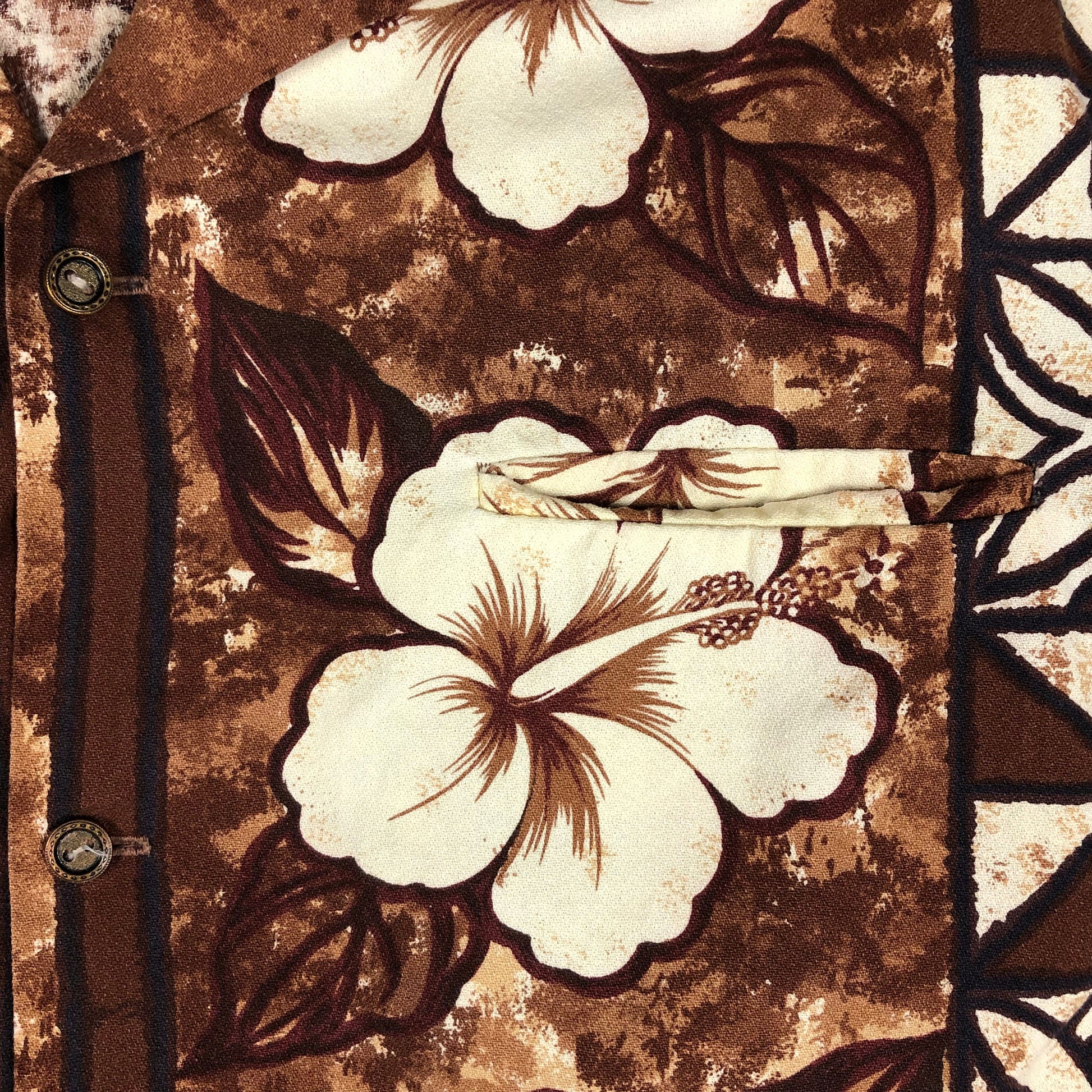 1960s Ui-Maikai Selvedge Hawaiian Shirt Size M/L