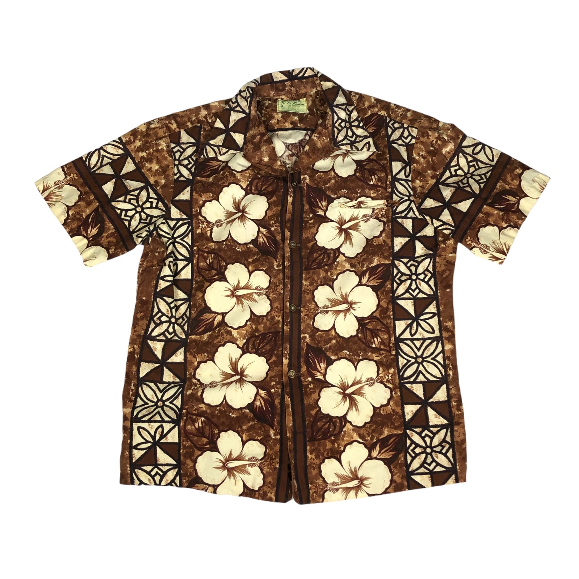 1960s Ui-Maikai Selvedge Hawaiian Shirt Size M/L