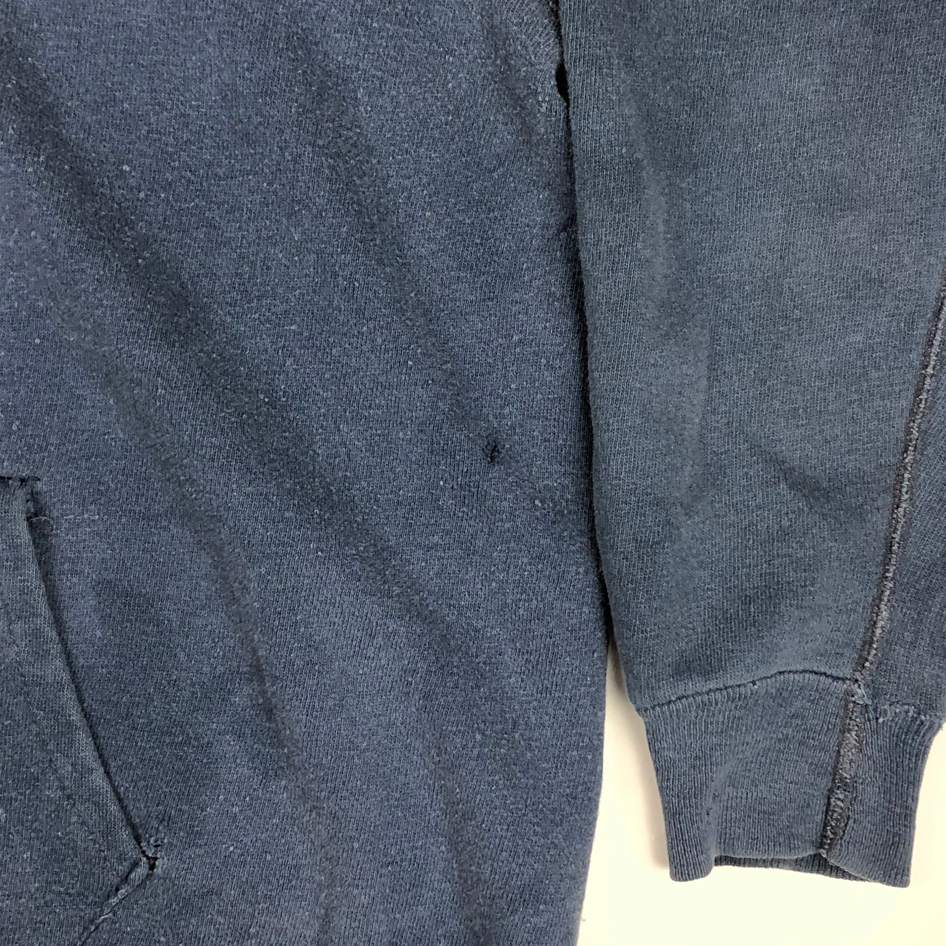 1960s/1970s Faded Blue Raglan Hoodie Size S