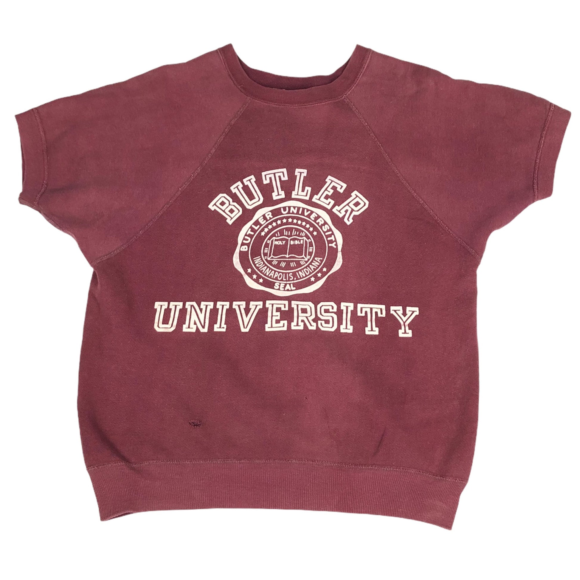 1960s Champion Butler University Short Sleeve Sweatshirt Made in USA Size S/M