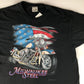 1990s CMJ Milwaukee Steel Motorcycle T-Shirt First Chance Saloon Okinawa Japan Made in USA Size L