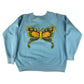 1970s Champion Blue Bar Raglan Sweatshirt Niagara Falls Police Roach Butterfly Print Made in USA Size S/M