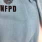 1970s Champion Blue Bar Raglan Sweatshirt Niagara Falls Police Roach Butterfly Print Made in USA Size S/M