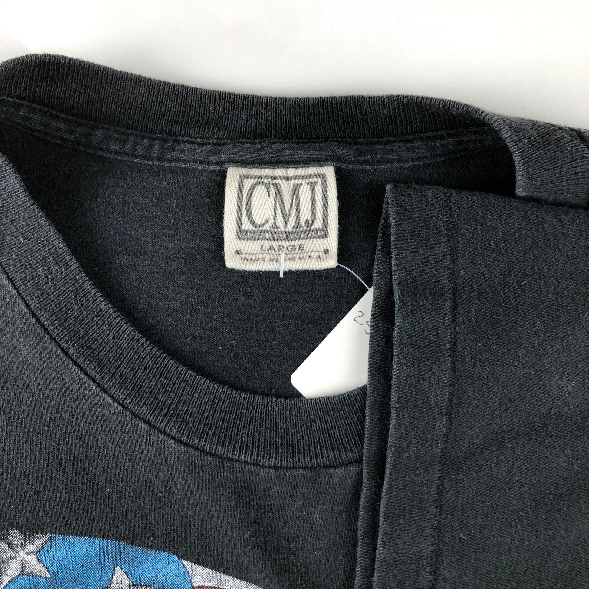 1990s CMJ Milwaukee Steel Motorcycle T-Shirt First Chance Saloon Okinawa Japan Made in USA Size L