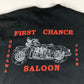 1990s CMJ Milwaukee Steel Motorcycle T-Shirt First Chance Saloon Okinawa Japan Made in USA Size L