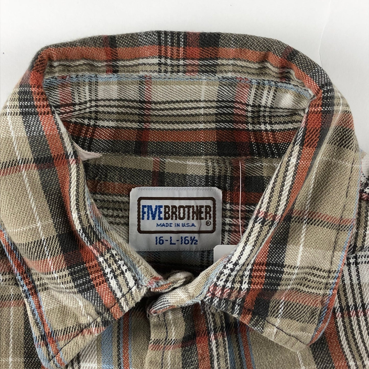 1980s Five Brother Flannel Shirt Made in USA Size L/XL