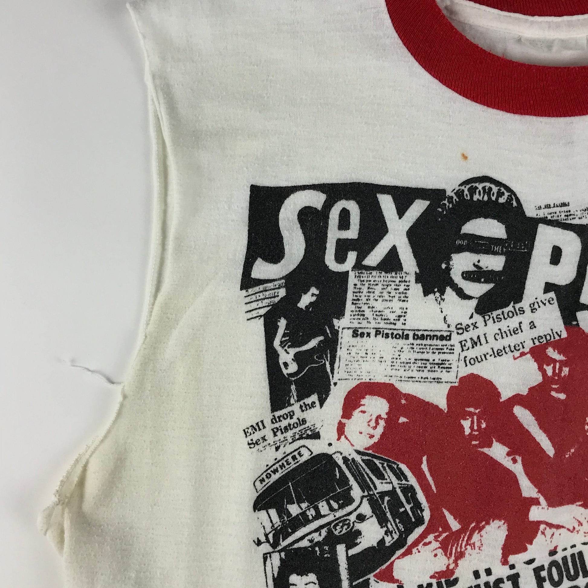 1980s/1990s Sex Pistols No Future Cutoff Ringer T-Shirt Tanktop Size M