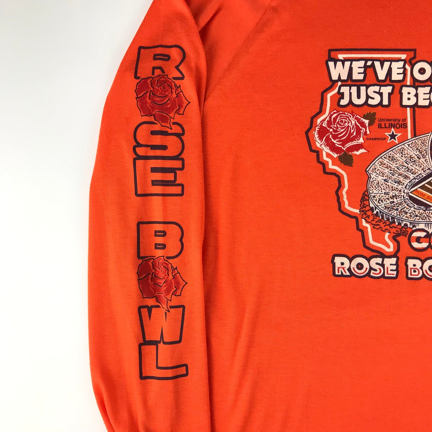 1980s 1984 University of Illinois College Football Rose Bowl Longsleeve T-Shirt Made in USA Size L