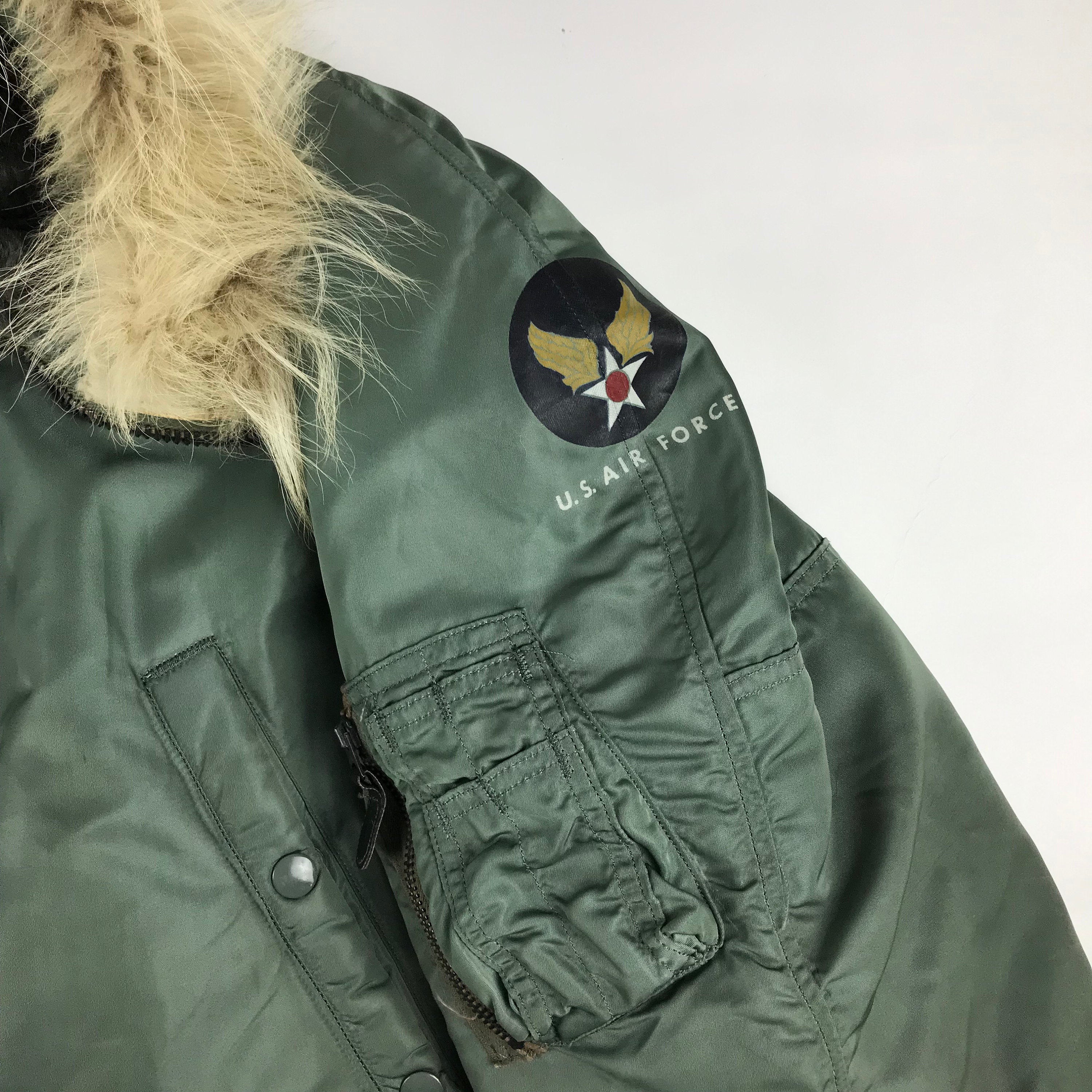 1960s USAF N3B Snorkel Parka Jacket with Fur Trim Size L