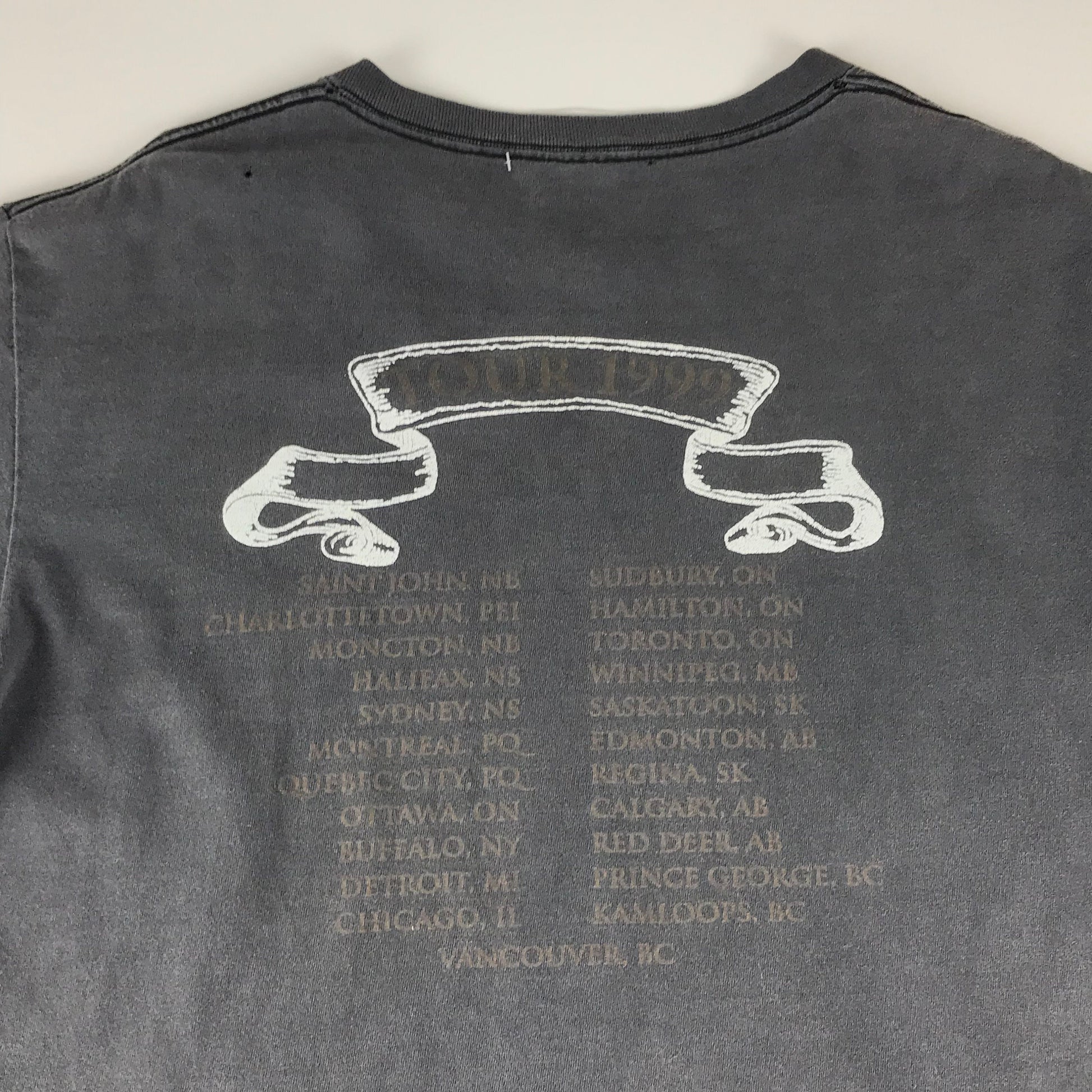 1990s Tragically Hip Tour 1999 T-Shirt Made in USA Size L