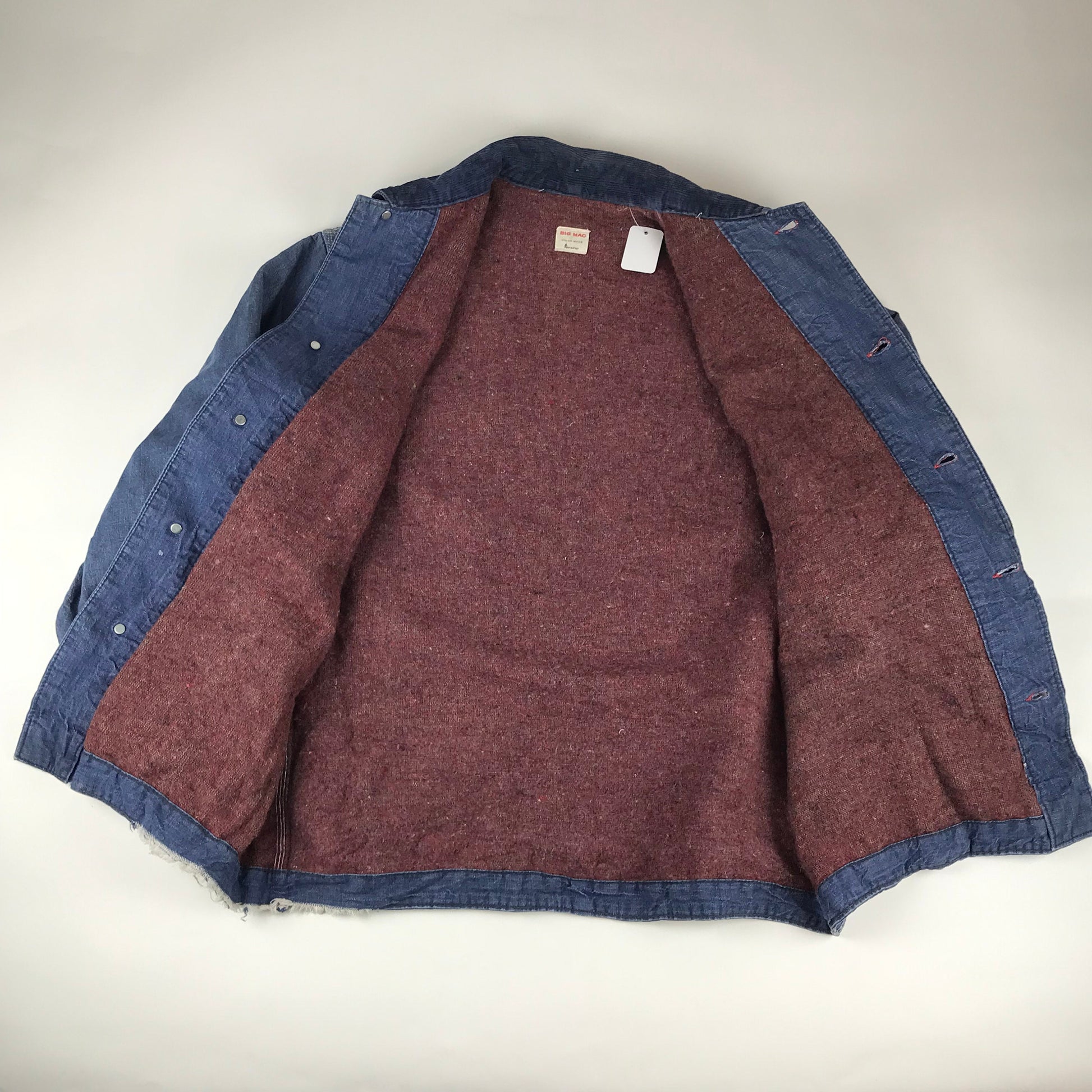 1960s Penneys Big Mac Blanket Lined Denim Chore Jacket Made in USA Size L