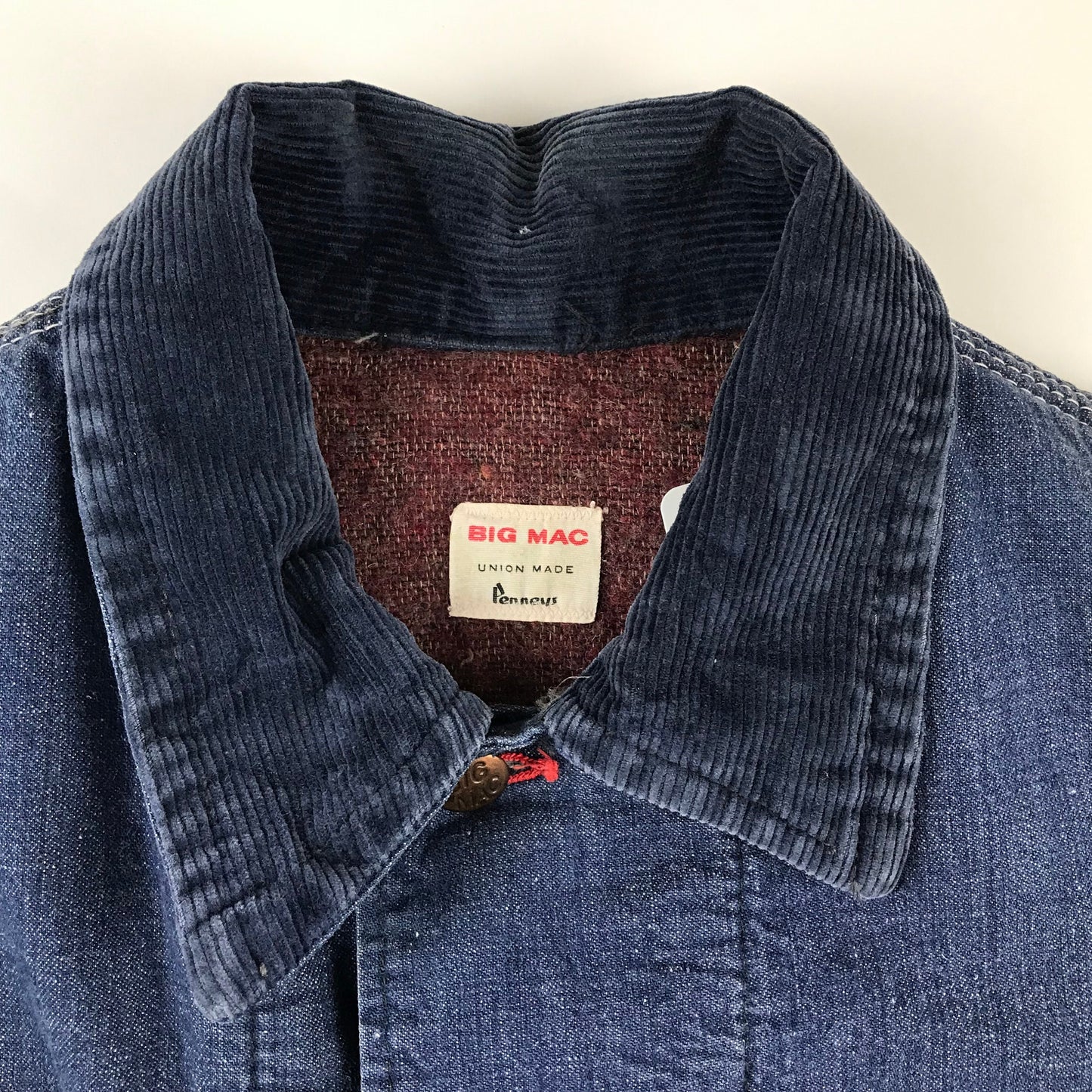 1960s Penneys Big Mac Blanket Lined Denim Chore Jacket Made in USA Size L