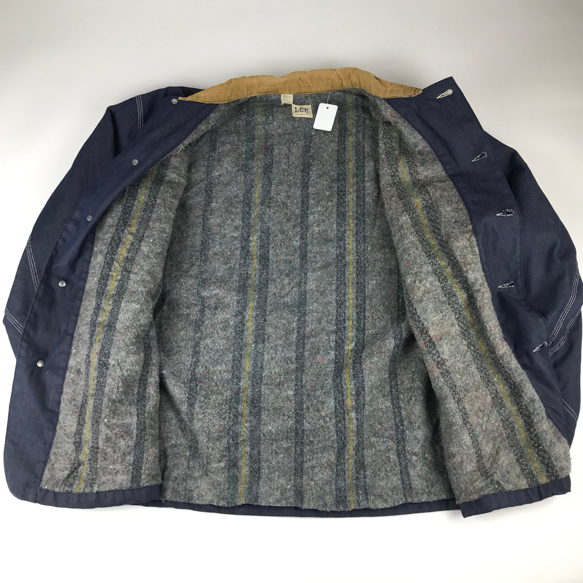 1970s Blanket Lined Lee Denim Chore Jacket Made in USA Size XXL/3XL