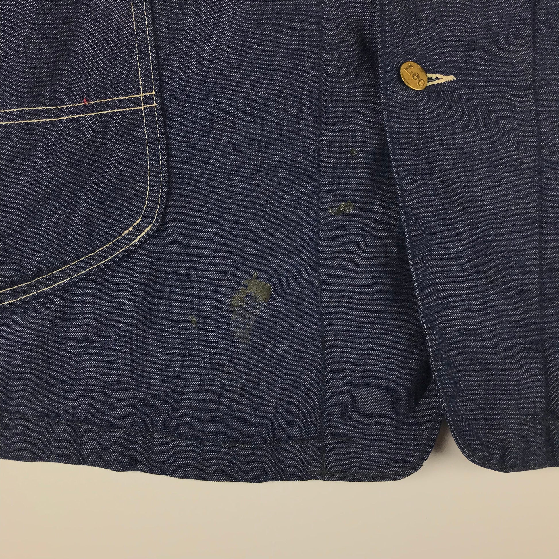1970s Blanket Lined Lee Denim Chore Jacket Made in USA Size XXL/3XL