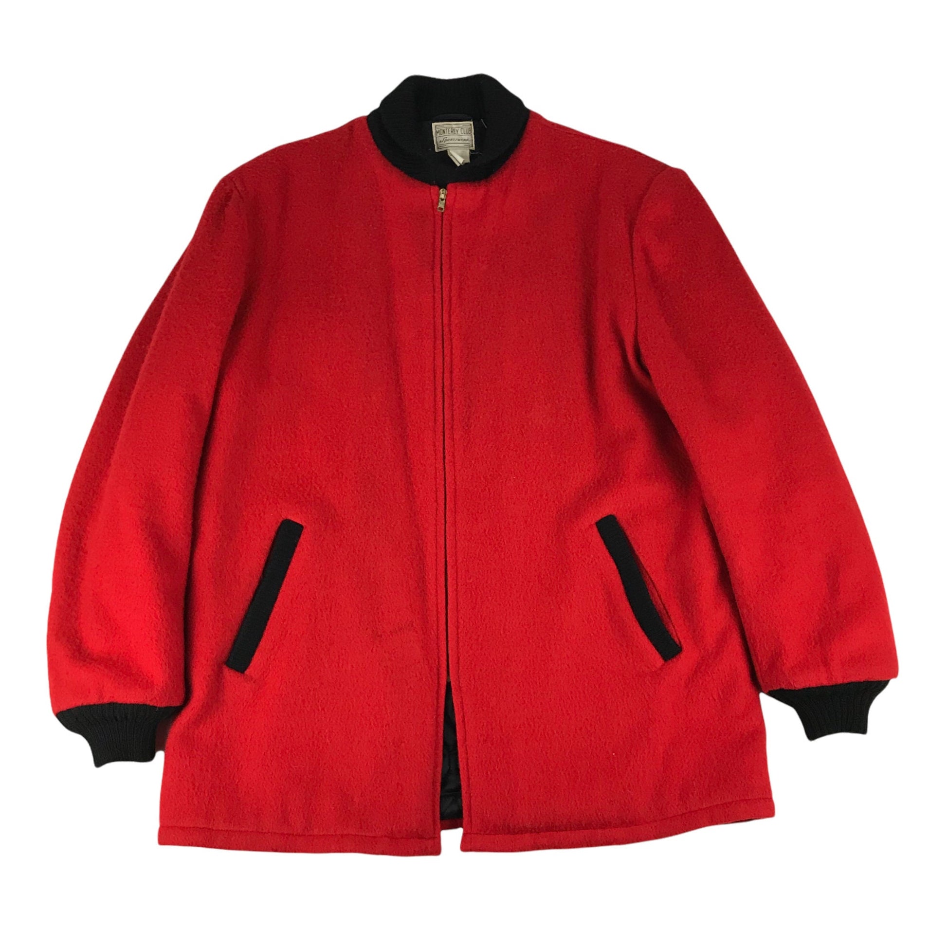 1960s Monterey Club Sportswear Clicker Style Car Coat Jacket Made in USA Size L/XL