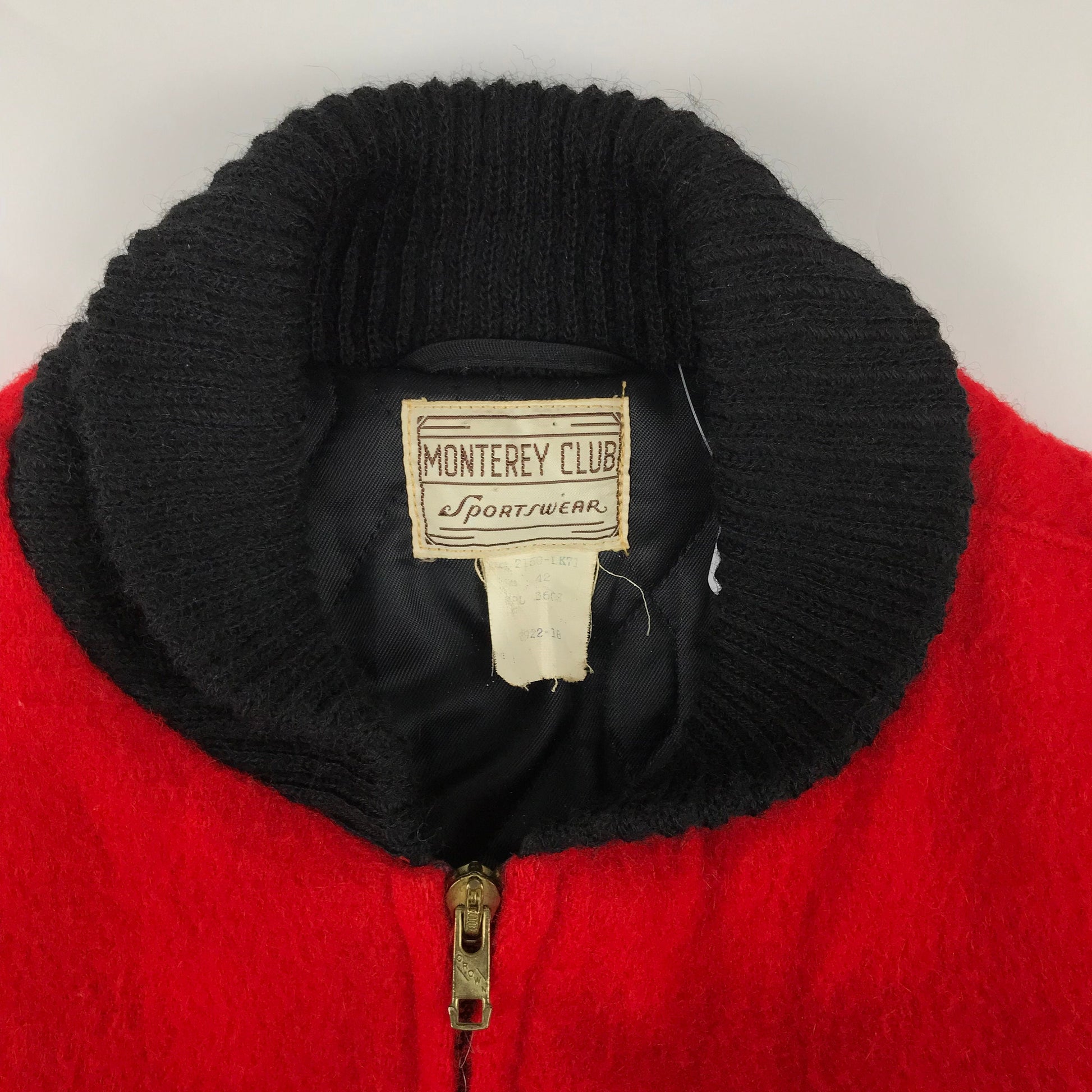 1960s Monterey Club Sportswear Clicker Style Car Coat Jacket Made in USA Size L/XL