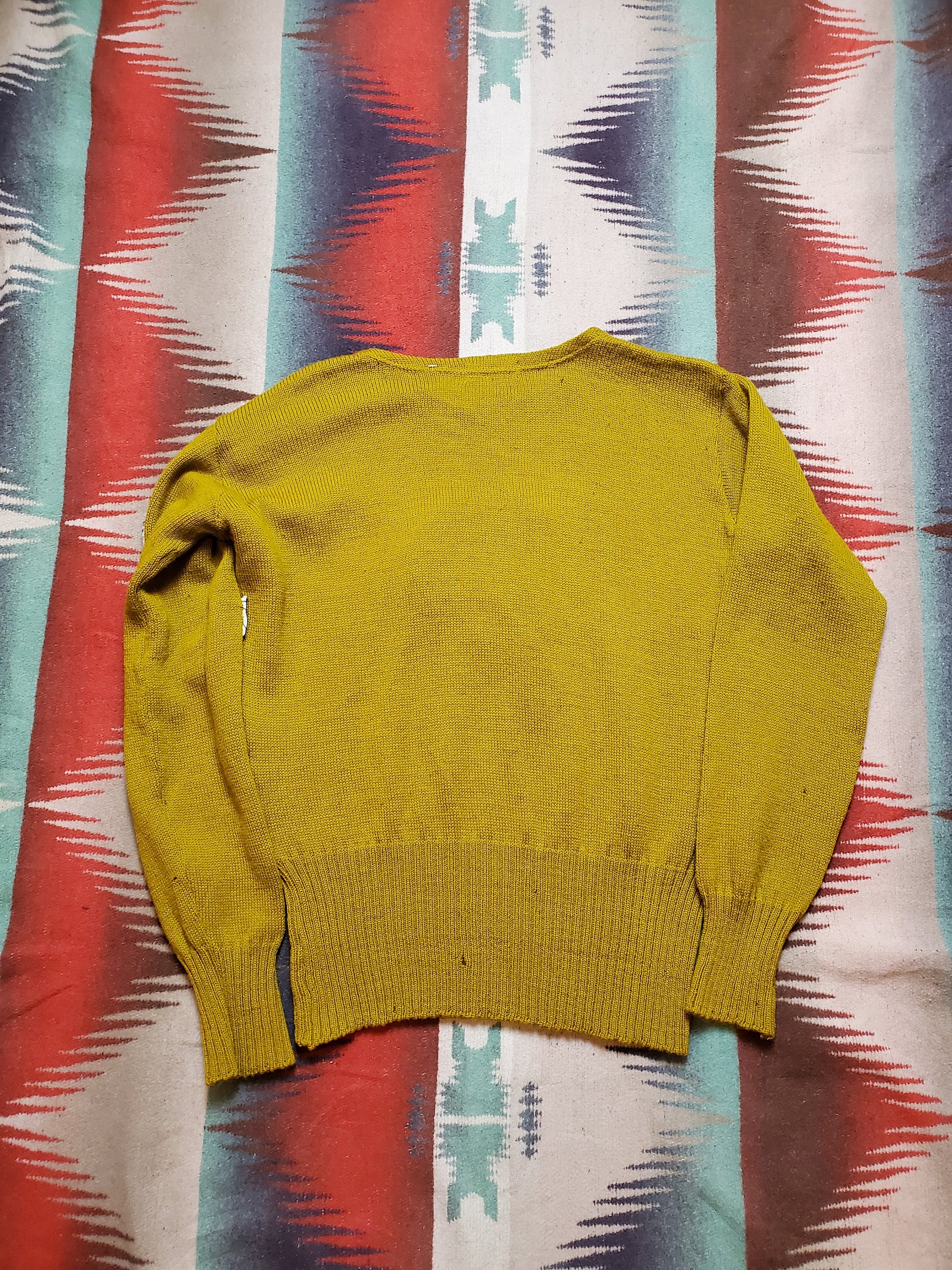 1960s Sonneborn's Varsity Swimming Letterman Sweater Made in USA Size S/M