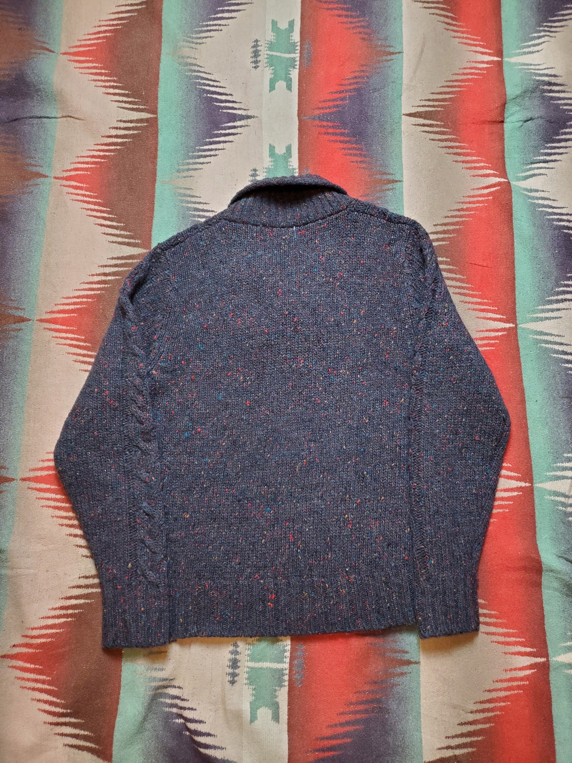1980s Asher by Allen Solly Shawl Collar Wool Sweater Size S/M