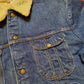 1980s Key Imperial Sherpa Lined Denim Trucker Jacket Made in USA Size L/XL