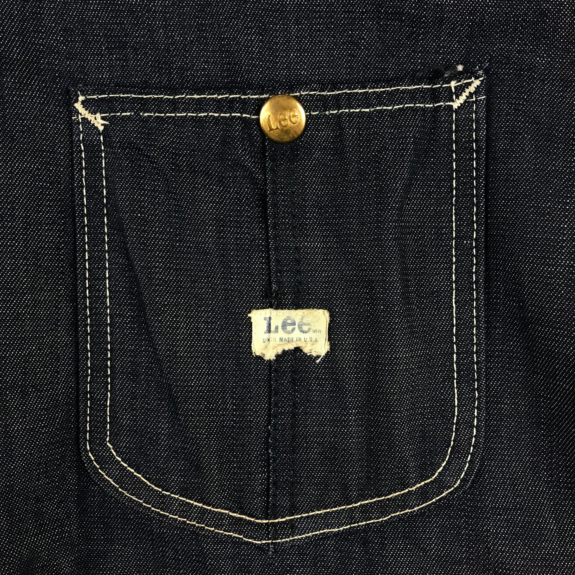 1970s Blanket Lined Lee Denim Chore Jacket Made in USA Size XXL/3XL