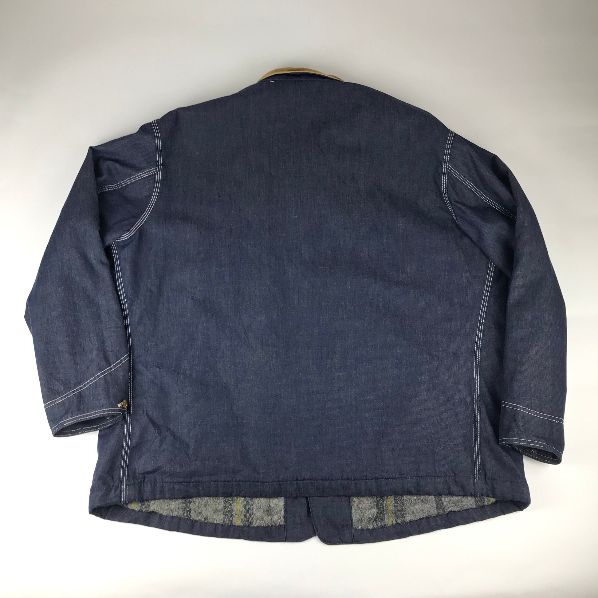 1970s Blanket Lined Lee Denim Chore Jacket Made in USA Size XXL/3XL