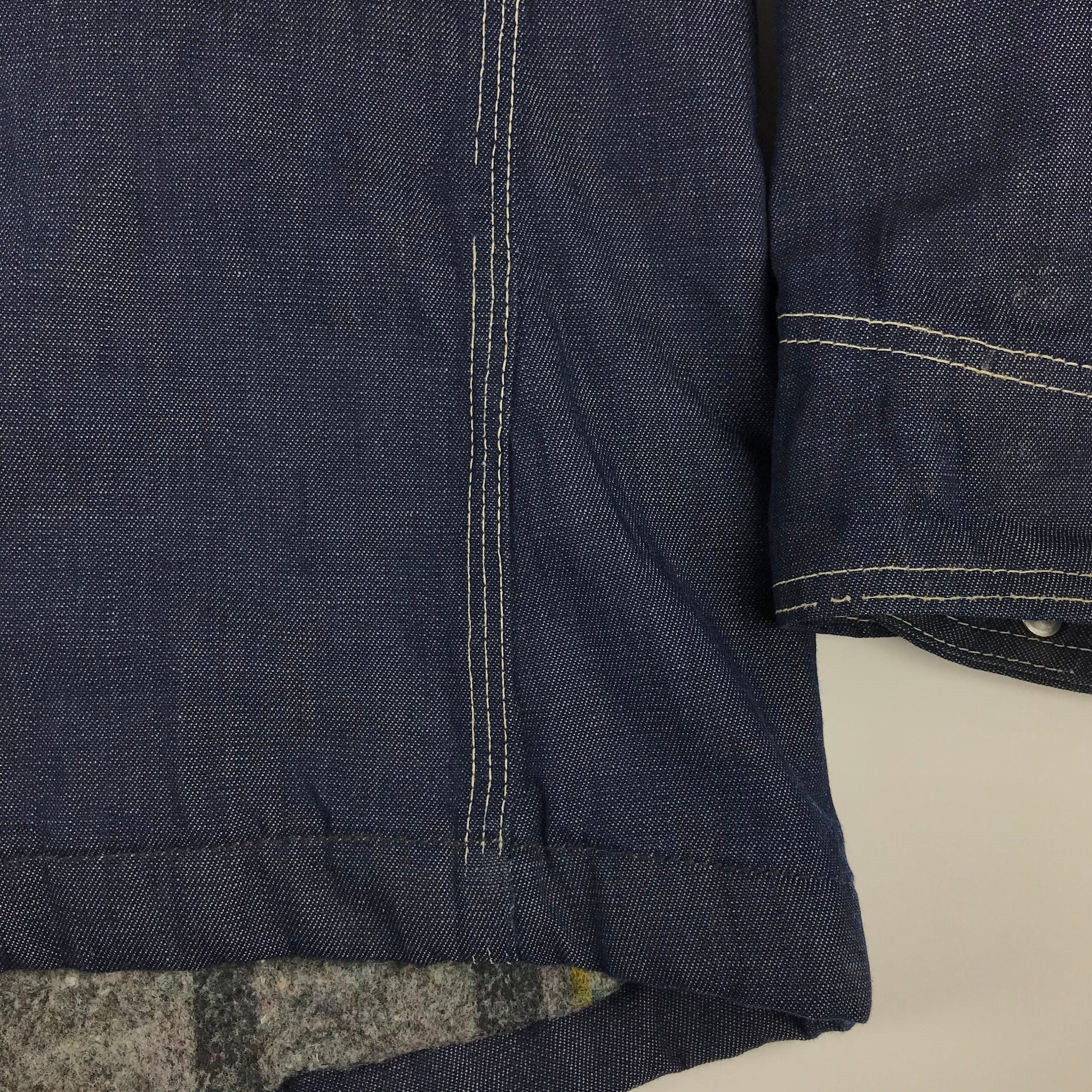 1970s Blanket Lined Lee Denim Chore Jacket Made in USA Size XXL/3XL