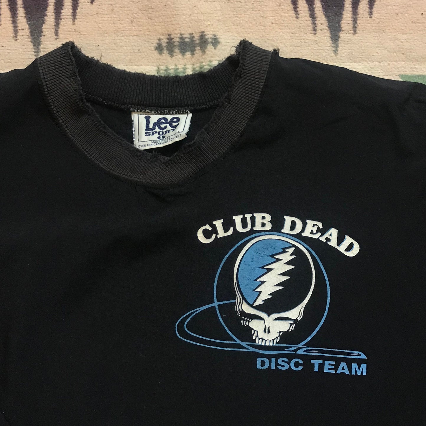 1990s Grateful Dead Club Dead Disc Team Disc Golf Pullover Windbreaker Jacket Made in USA Size L/XL