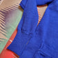 1940s/1950s Sand Knit Blue Varsity Cardigan Sweater Made in USA Size M/L