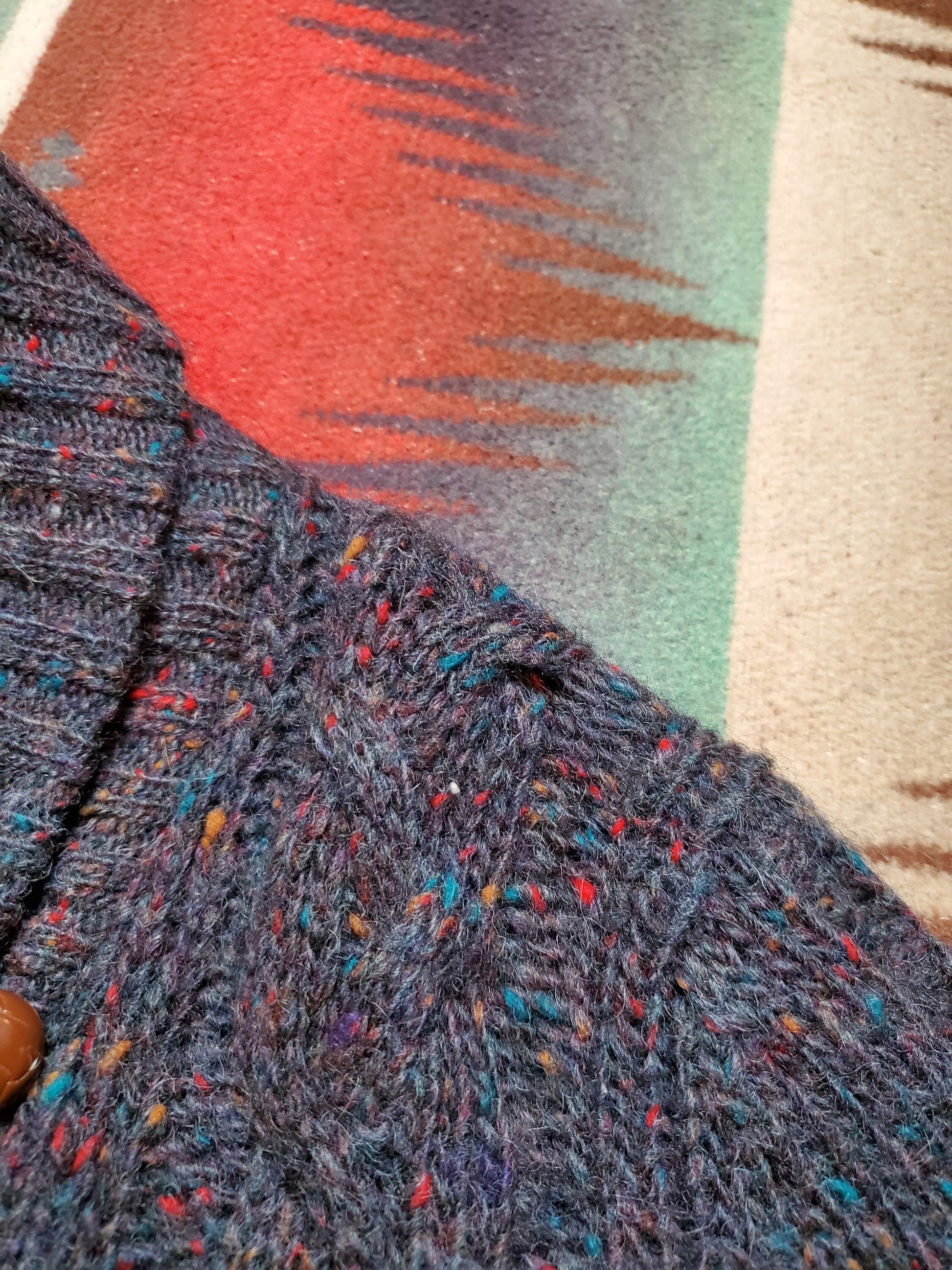 1980s Asher by Allen Solly Shawl Collar Wool Sweater Size S/M