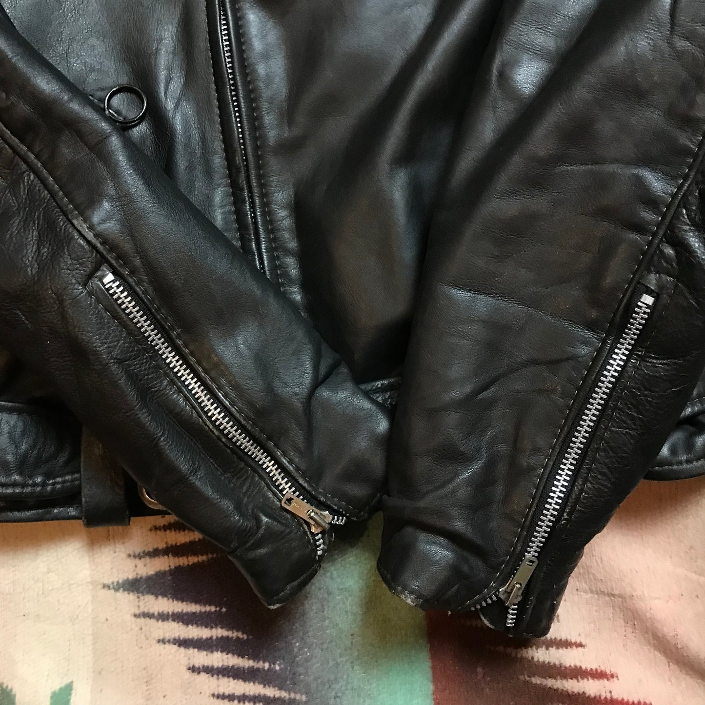 1970s Brooks Moto Style Leather Jacket with Removable Liner Made in USA Size S/M